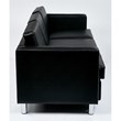 Scranton & Co Easy-Care Black Faux Leather Sofa with Box Spring Seats