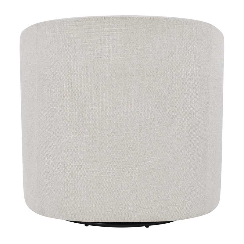 Scranton & Co Barrel Swivel Accent Chair in Cream Fabric Fully Assembled