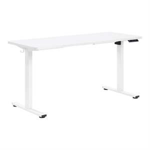 Scranton & Co 59&quot Electric Sit-to-Stand Desk in White Engineered Wood