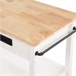 Scranton & Co Farmhouse Kitchen Cart with Wood Top and White Base