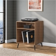 Scranton & Co Mid-Century Record Player Stand with Album Storage in Walnut