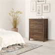 Scranton & Co Contemporary 4-Drawer Chest in Classic Walnut Wood Finish