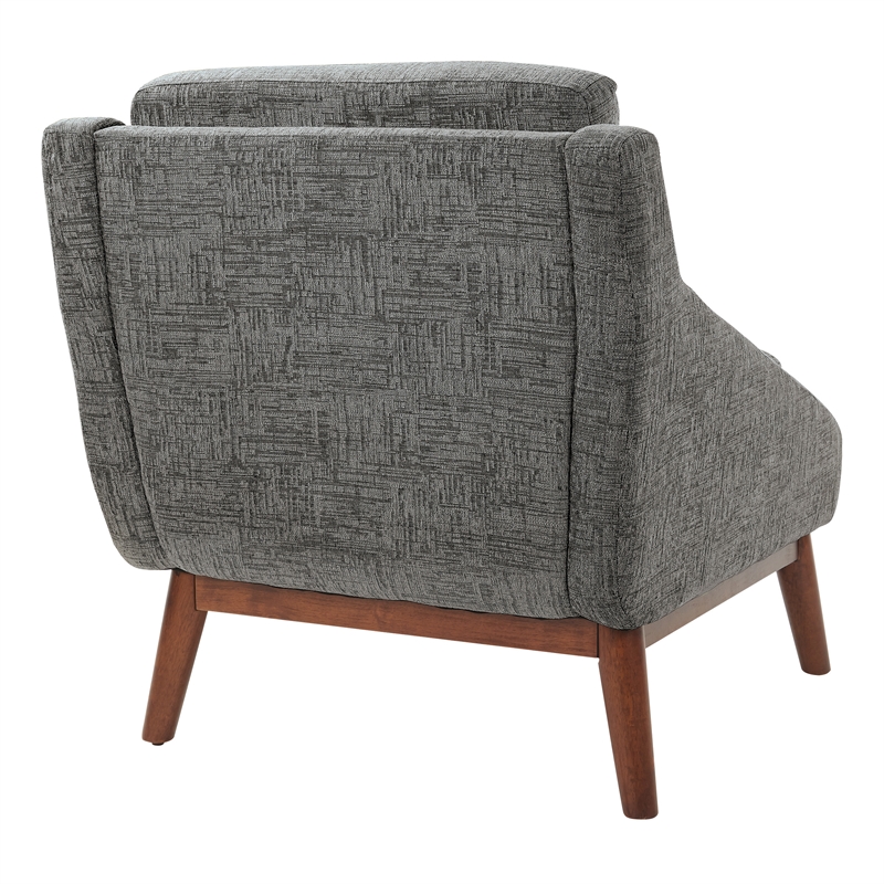 Scranton & Co Mid-Century Club Chair in Charcoal Fabric with Coffee Legs