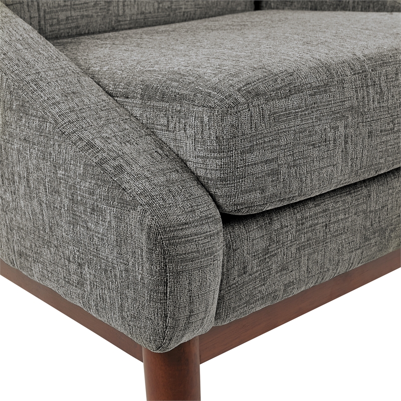Scranton & Co Mid-Century Club Chair in Charcoal Fabric with Coffee Legs