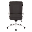 Scranton & Co High Back Manager's Faux Leather Chair in Black Chrome Base