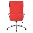 Scranton & Co High Back Manager's Faux Leather Chair in Red Chrome Base
