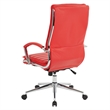 Scranton & Co High Back Manager's Faux Leather Chair in Red Chrome Base