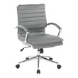 Scranton & Co Mid Back Manager's Faux Leather Chair in Charcoal Chrome Base