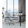 Scranton & Co Mid Back Manager's Faux Leather Chair in Charcoal Chrome Base