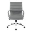Scranton & Co Mid Back Manager's Faux Leather Chair in Charcoal Chrome Base