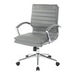 Scranton & Co Mid Back Manager's Faux Leather Chair in Charcoal Chrome Base