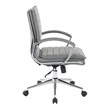 Scranton & Co Mid Back Manager's Faux Leather Chair in Charcoal Chrome Base