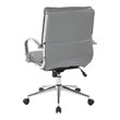Scranton & Co Mid Back Manager's Faux Leather Chair in Charcoal Chrome Base