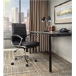 Scranton & Co Mid Back Manager's Faux Leather Chair in Black Chrome Base