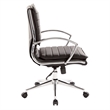 Scranton & Co Mid Back Manager's Faux Leather Chair in Black Chrome Base
