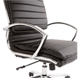 Scranton & Co Mid Back Manager's Faux Leather Chair in Black Chrome Base
