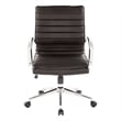 Scranton & Co Mid Back Manager's Faux Leather Chair in Black Chrome Base