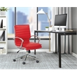 Scranton & Co Mid Back Manager's Faux Leather Chair in Red Chrome Base