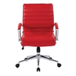 Scranton & Co Mid Back Manager's Faux Leather Chair in Red Chrome Base