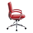 Scranton & Co Mid Back Manager's Faux Leather Chair in Red Chrome Base
