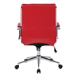 Scranton & Co Mid Back Manager's Faux Leather Chair in Red Chrome Base