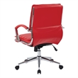 Scranton & Co Mid Back Manager's Faux Leather Chair in Red Chrome Base