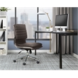 Scranton & Co Armless Mid Back Faux Leather Chair in Espresso Chrome Base