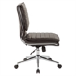 Scranton & Co Armless Mid Back Faux Leather Chair in Espresso Chrome Base