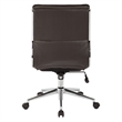 Scranton & Co Armless Mid Back Faux Leather Chair in Espresso Chrome Base