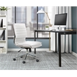 Scranton & Co Armless Mid Back Faux Leather Chair in White Chrome Base
