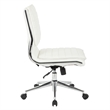 Scranton & Co Armless Mid Back Faux Leather Chair in White Chrome Base