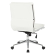 Scranton & Co Armless Mid Back Faux Leather Chair in White Chrome Base