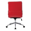 Scranton & Co Armless Mid Back Faux Leather Chair in Red Chrome Base
