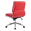 Scranton & Co Armless Mid Back Faux Leather Chair in Red Chrome Base