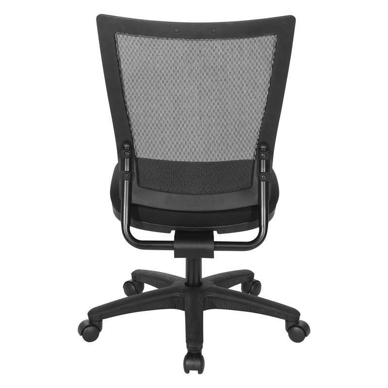 Scranton & Co Task Chair with Breathable Mesh Back in Padded Black Fabric
