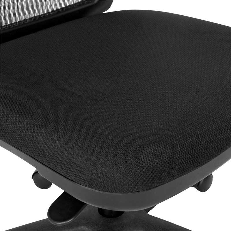 Scranton & Co Task Chair with Breathable Mesh Back in Padded Black Fabric