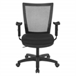 Scranton & Co Task Chair with Mesh Back and Adjustable Arms in Black Fabric