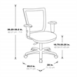 Scranton & Co Task Chair with Mesh Back and Adjustable Arms in Black Fabric