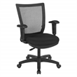 Scranton & Co Task Chair with Mesh Back and Adjustable Arms in Black Fabric