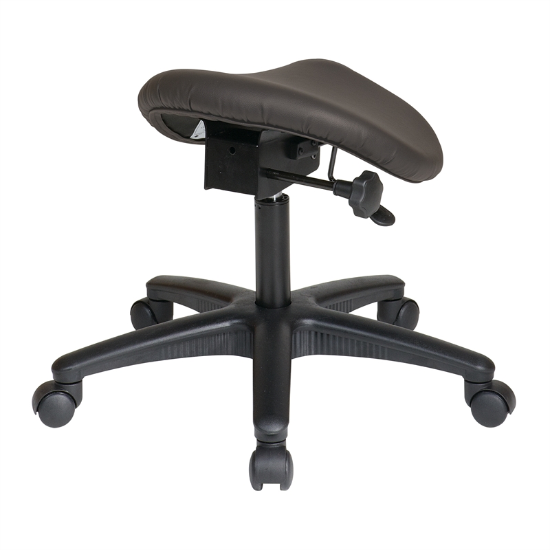 Scranton & Co Backless Drafting Stool with Saddle Seat in Gray Vinyl