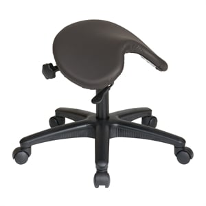 Scranton & Co Backless Drafting Stool with Saddle Seat in Gray Vinyl
