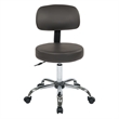 Scranton & Co Drafting Stool in Gray Vinyl with Heavy-Duty Chrome Base