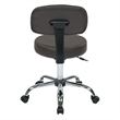 Scranton & Co Drafting Stool in Gray Vinyl with Heavy-Duty Chrome Base