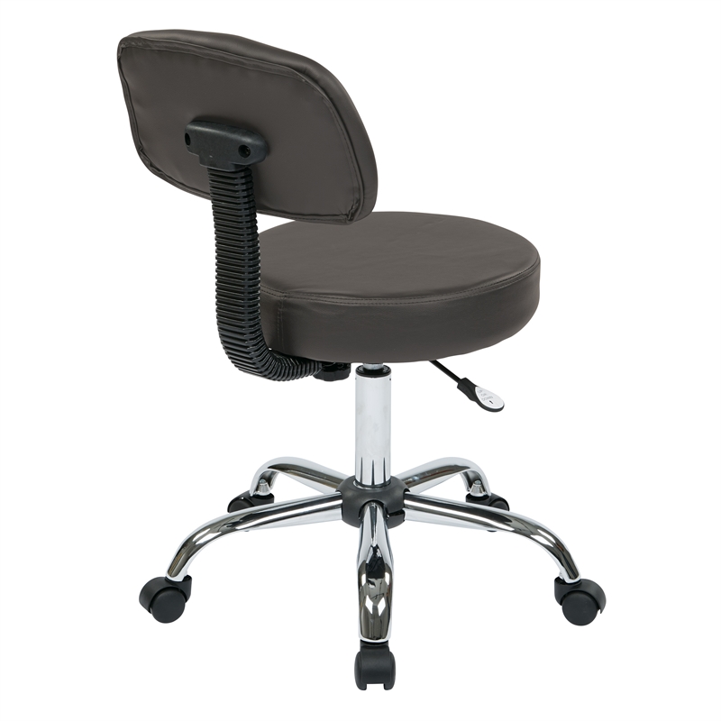 Scranton & Co Drafting Stool in Gray Vinyl with Heavy-Duty Chrome Base
