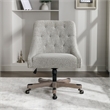 Scranton & Co Boucle Office Chair in Salt and Pepper Gray Rustic Wood Base