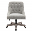 Scranton & Co Boucle Office Chair in Salt and Pepper Gray Rustic Wood Base