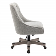 Scranton & Co Boucle Office Chair in Salt and Pepper Gray Rustic Wood Base