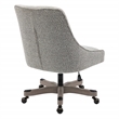 Scranton & Co Boucle Office Chair in Salt and Pepper Gray Rustic Wood Base