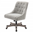 Scranton & Co Boucle Office Chair in Salt and Pepper Gray Rustic Wood Base