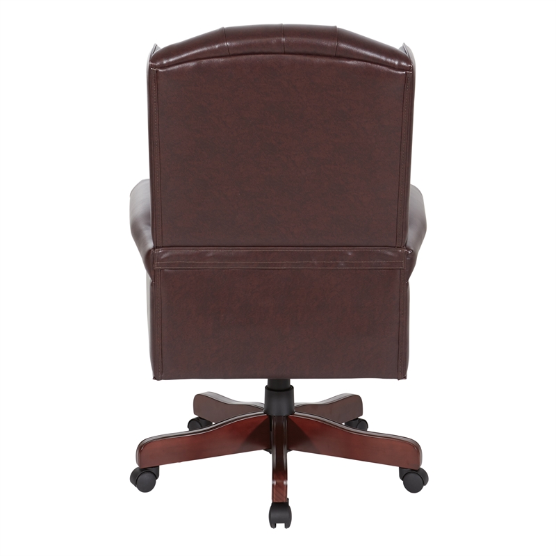 Scranton & Co Traditional High Back Executive Chair in Oxblood Red Vinyl